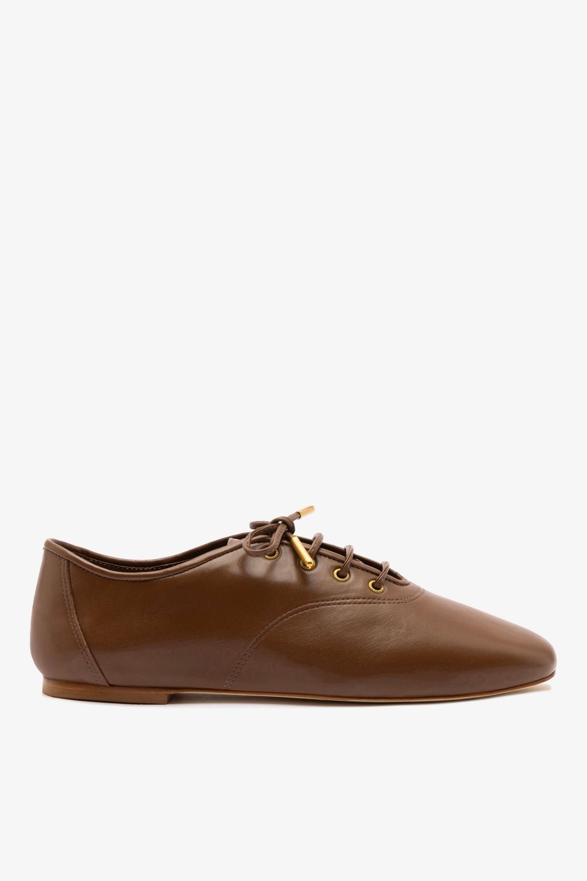 Larroude Liza Sneaker In Burnt Umber Leather