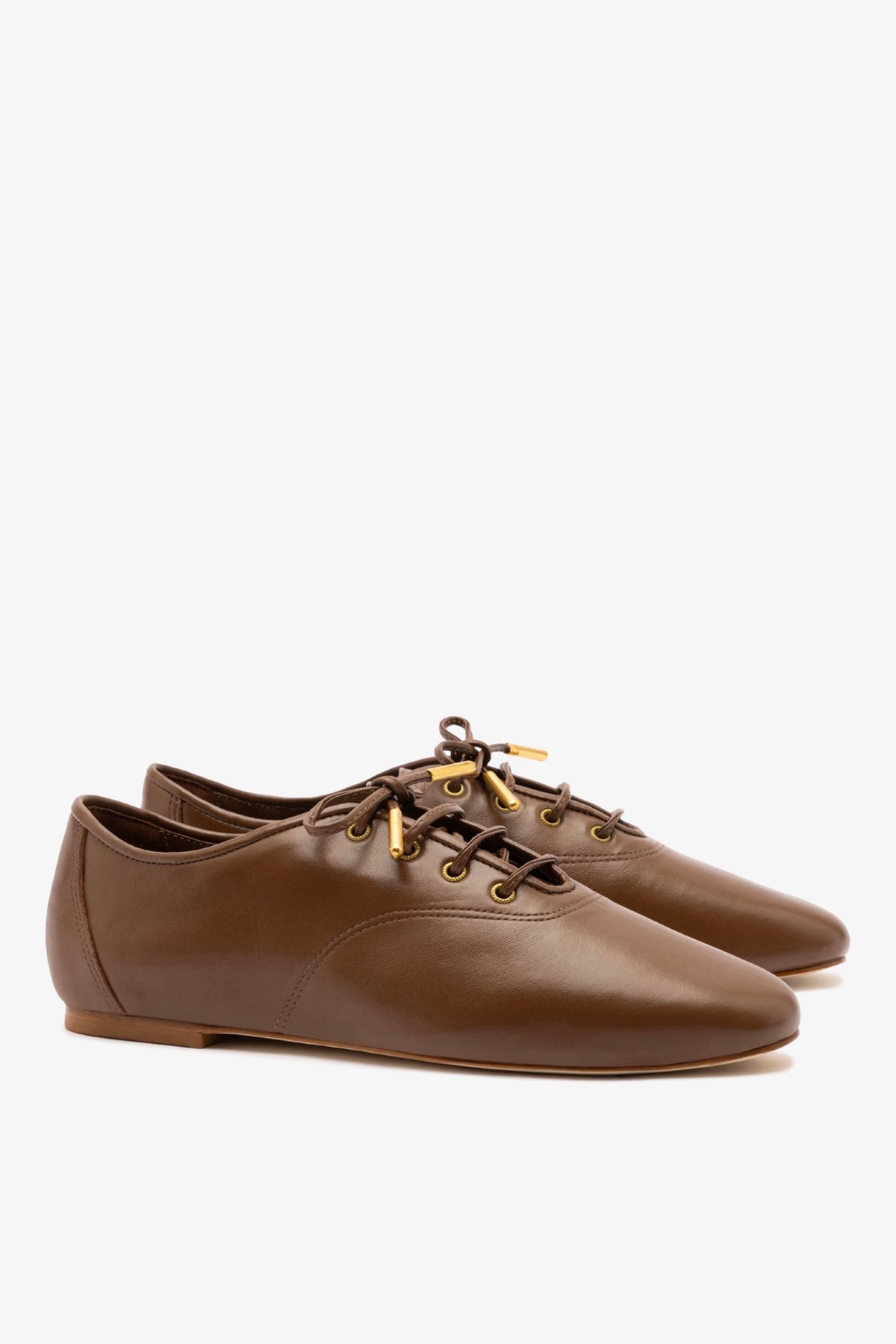 Larroude Liza Sneaker In Burnt Umber Leather