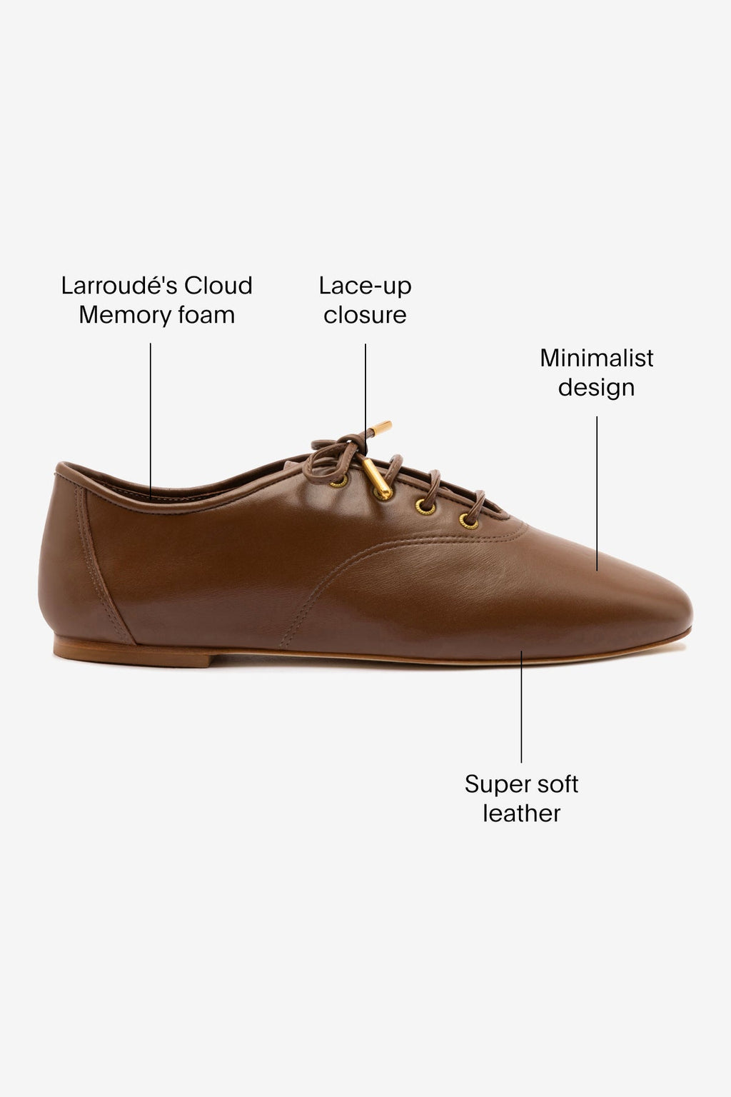 Larroude Liza Sneaker In Burnt Umber Leather