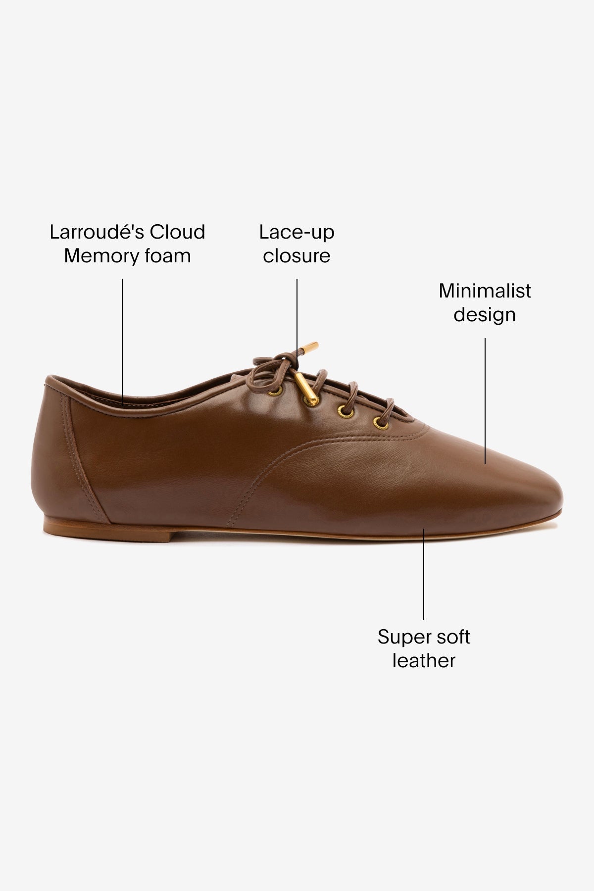 Larroude Liza Sneaker In Burnt Umber Leather