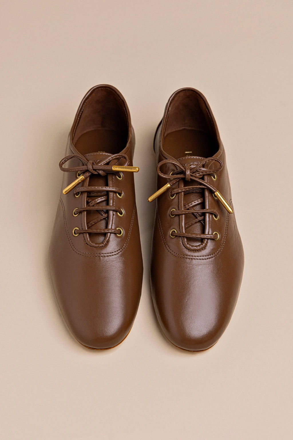 Larroude Liza Sneaker In Burnt Umber Leather