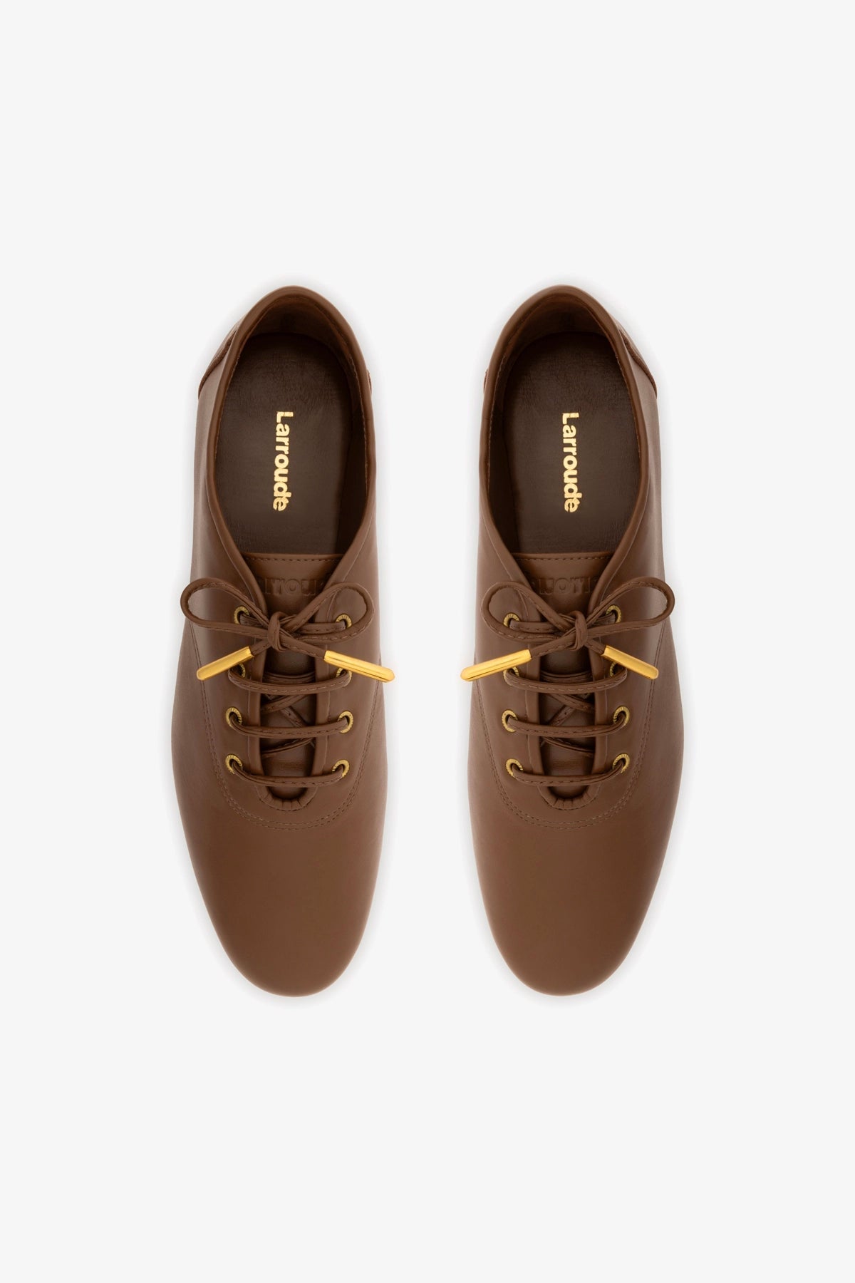 Larroude Liza Sneaker In Burnt Umber Leather