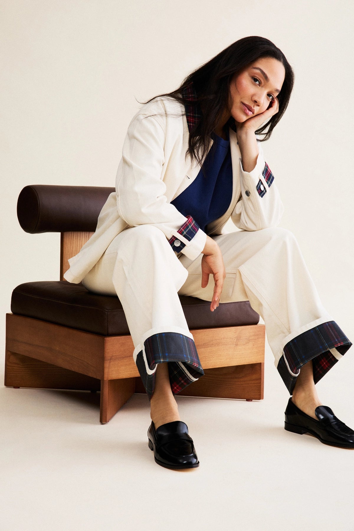 Larroude Larroudé x Parke Loafer In Black Box Leather