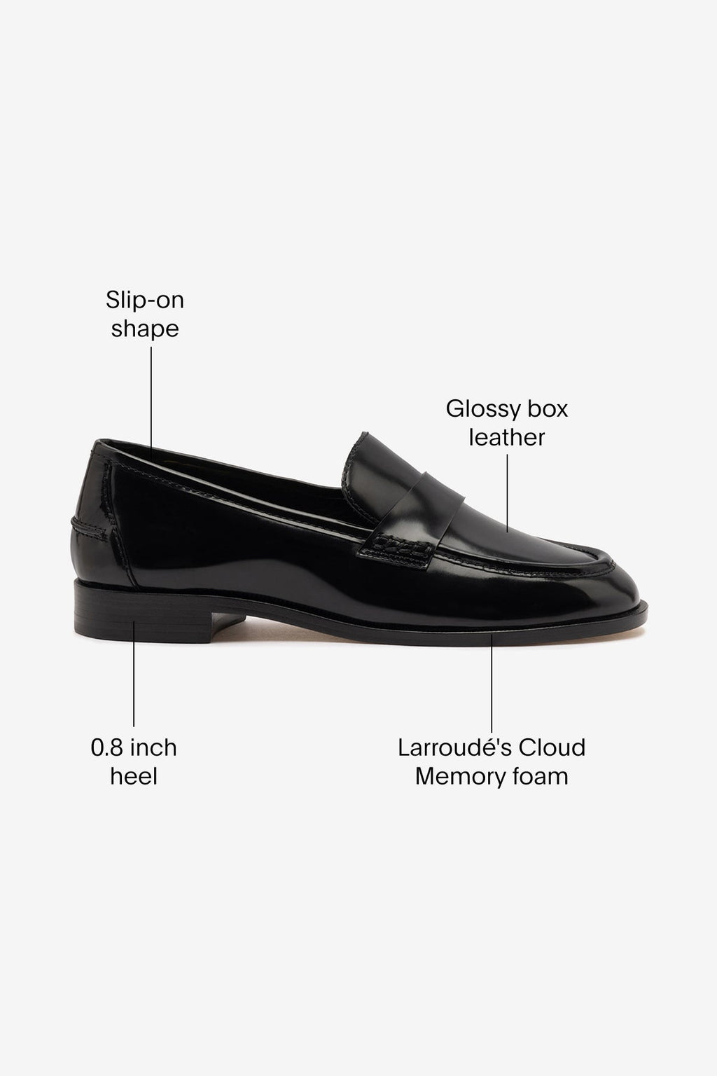 Larroude Larroudé x Parke Loafer In Black Box Leather