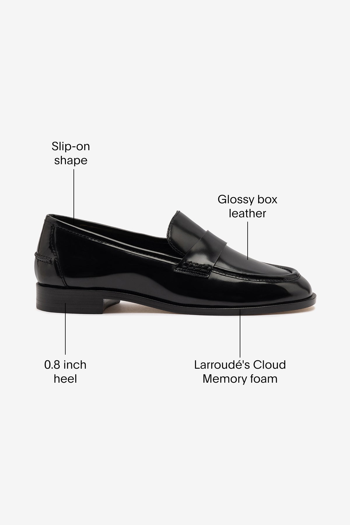 Larroude Larroudé x Parke Loafer In Black Box Leather