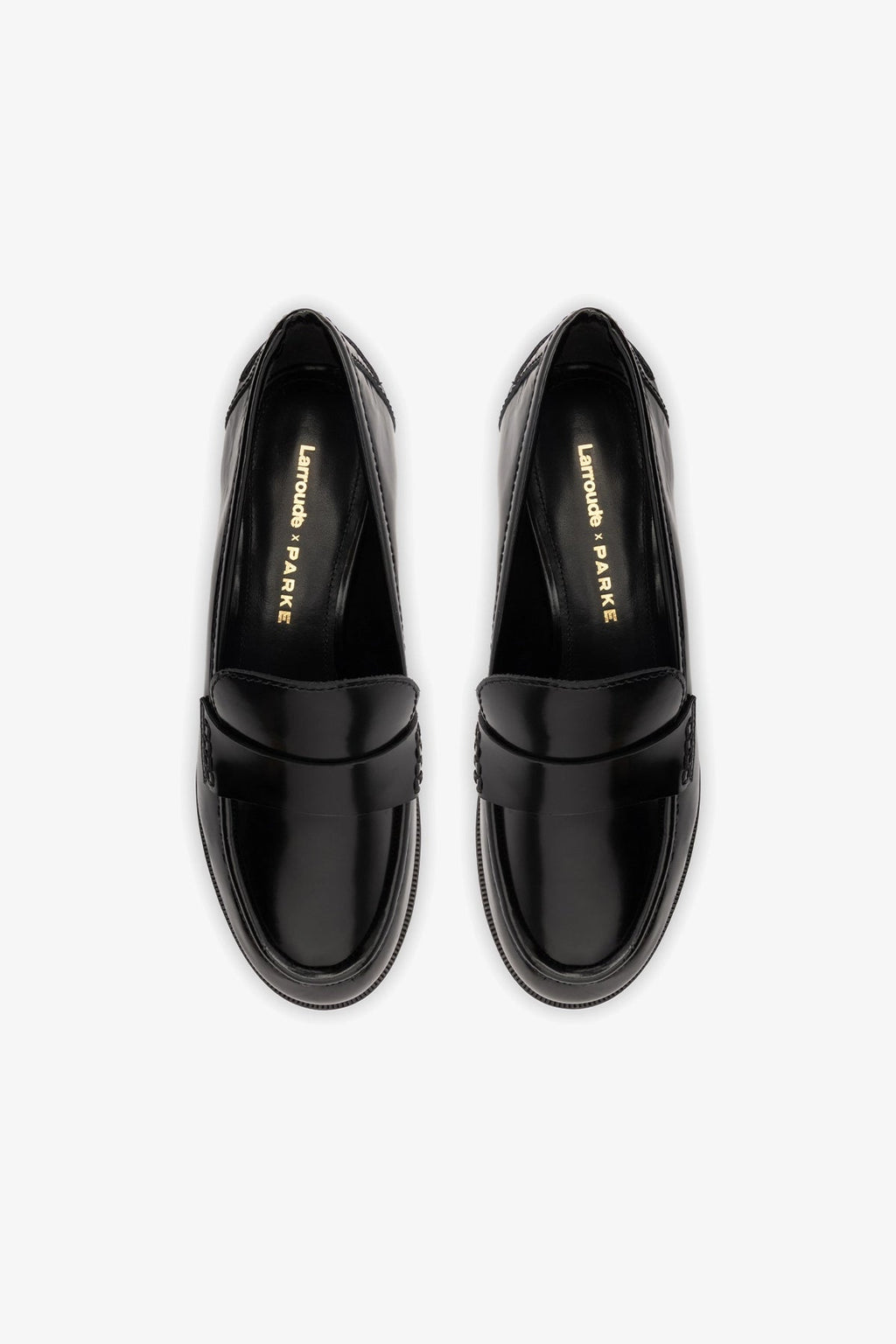 Larroude Larroudé x Parke Loafer In Black Box Leather