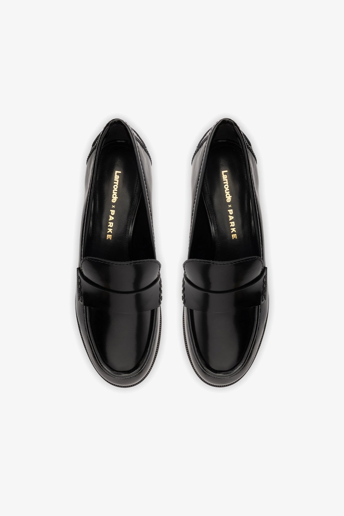 Larroude Larroudé x Parke Loafer In Black Box Leather