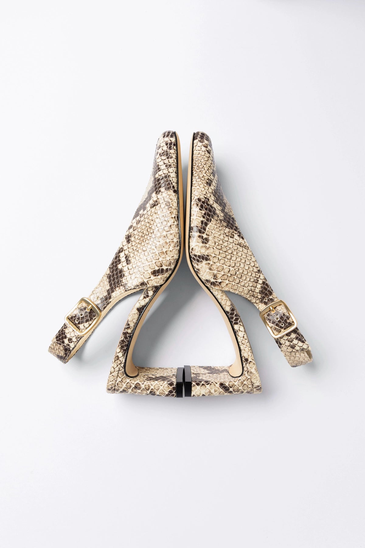 Larroude Katie Pump Neutral Snake Leather