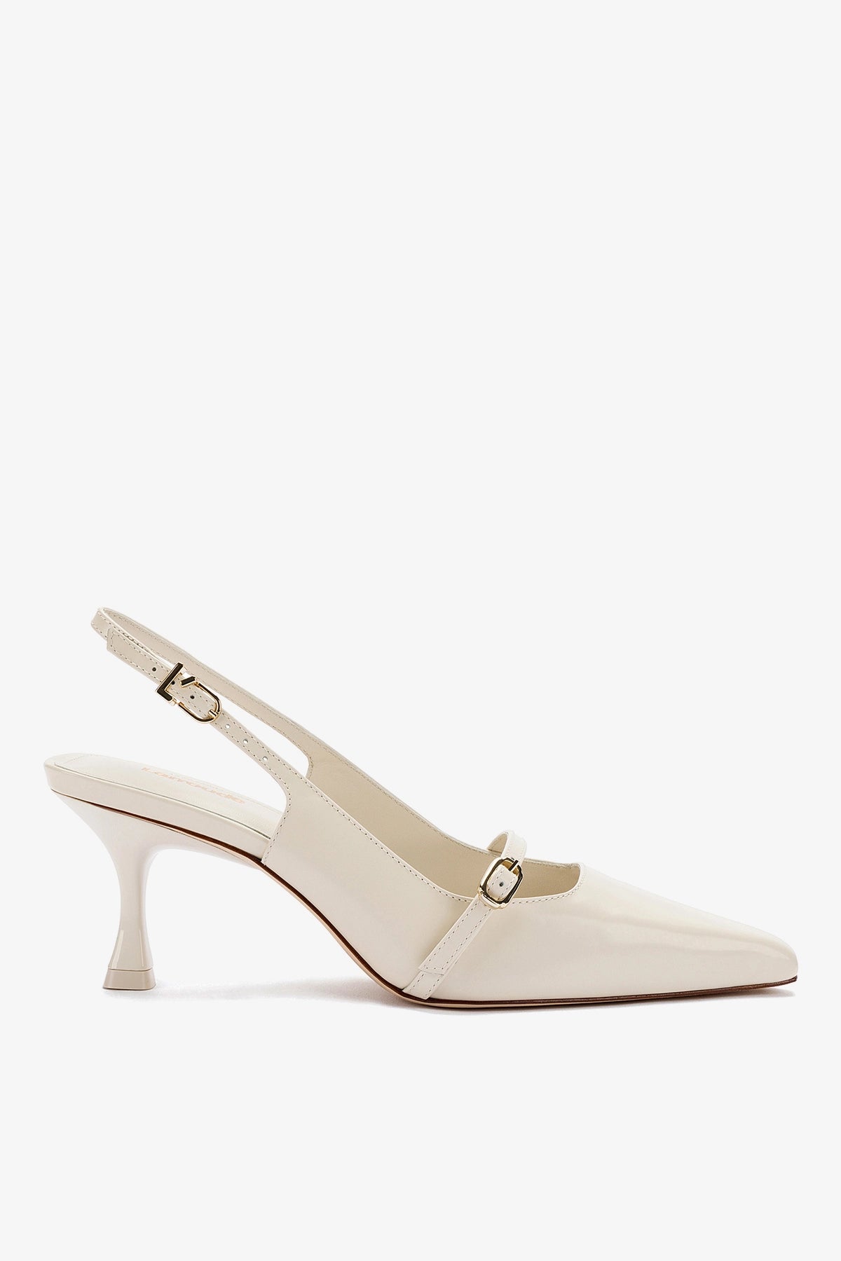 Larroude Ines Pump In Ivory Leather