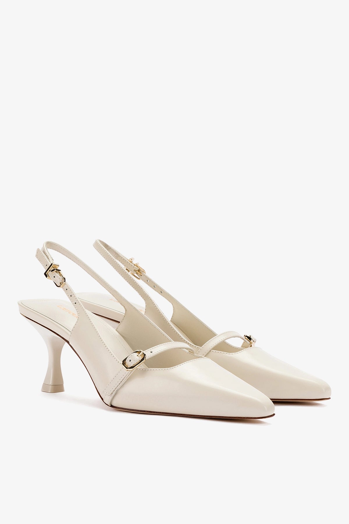 Larroude Ines Pump In Ivory Leather