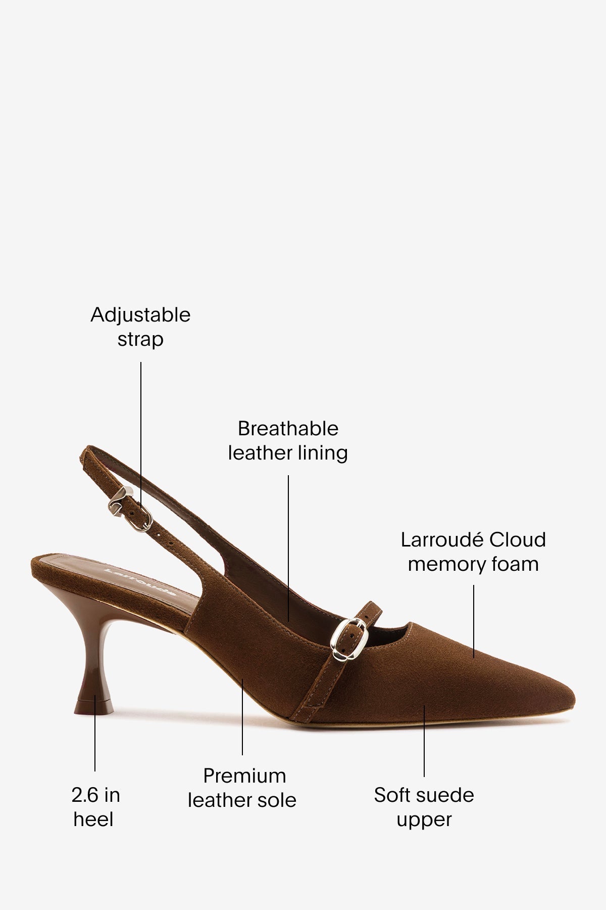 Larroude Ines Pump Burnt Umber Suede