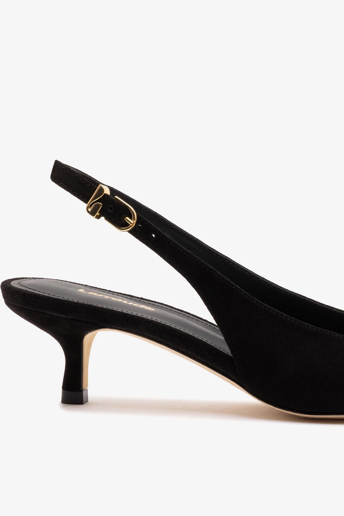 Larroude Nara Pump In Black Suede and Leather