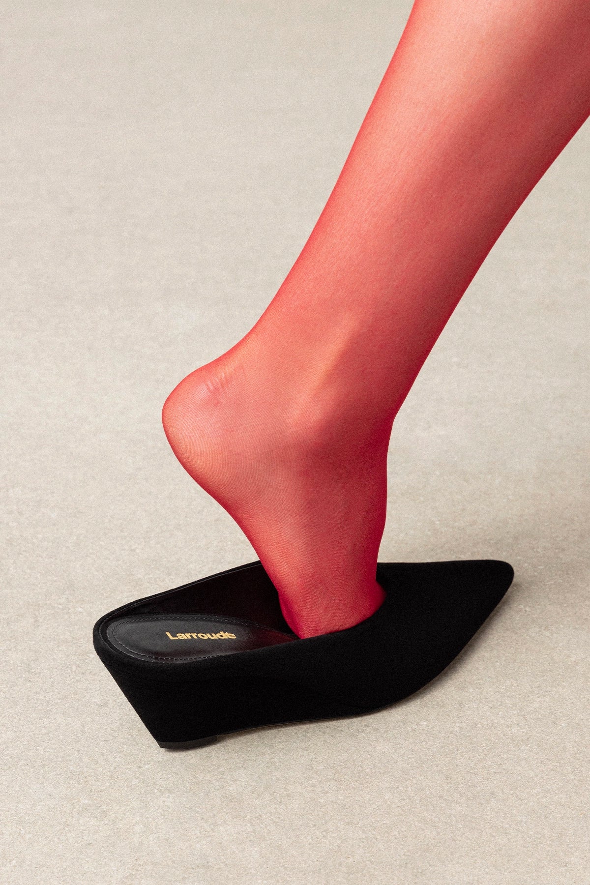 Larroude Loulou Mule Black Suede