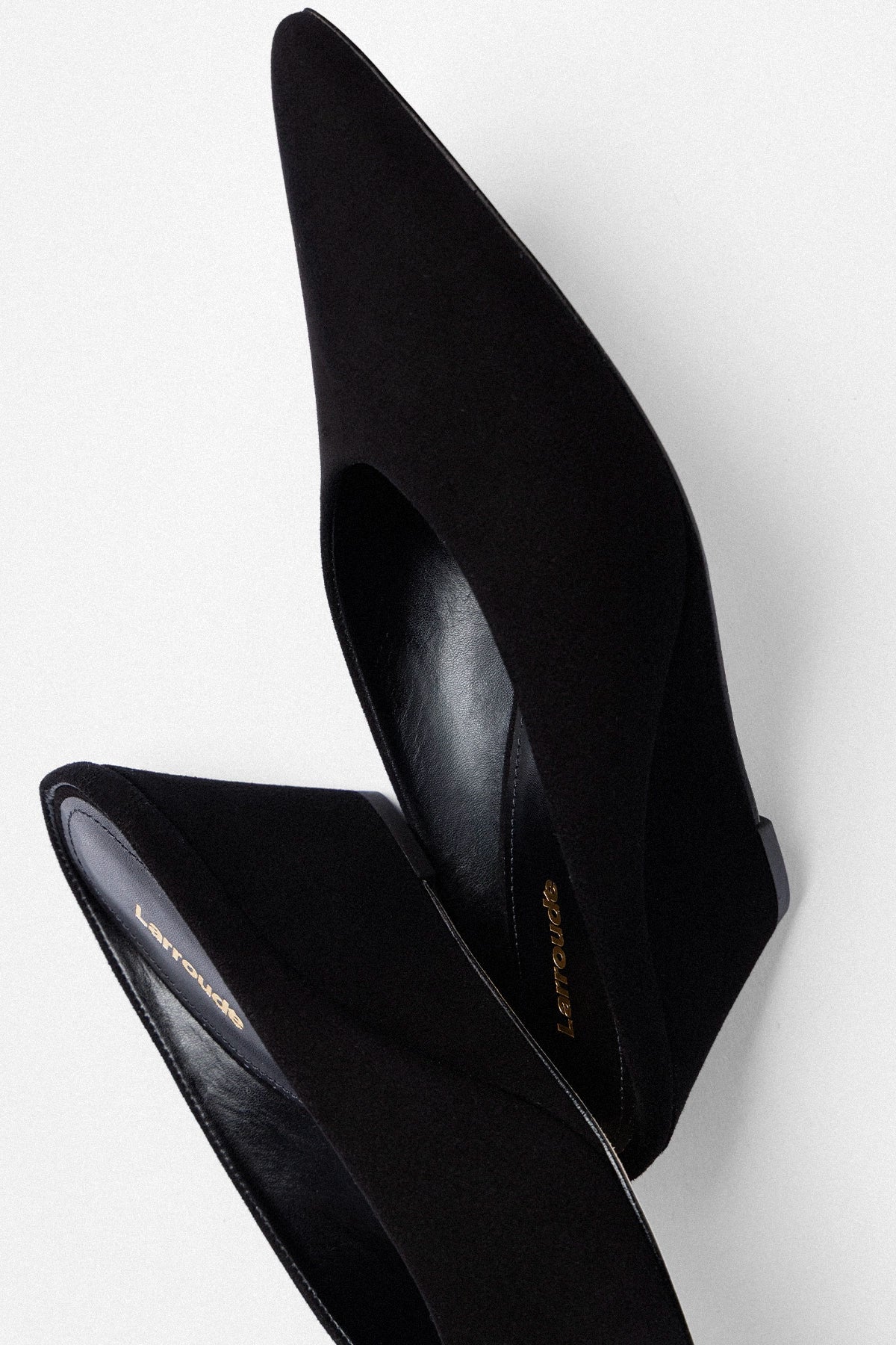Larroude Loulou Mule Black Suede