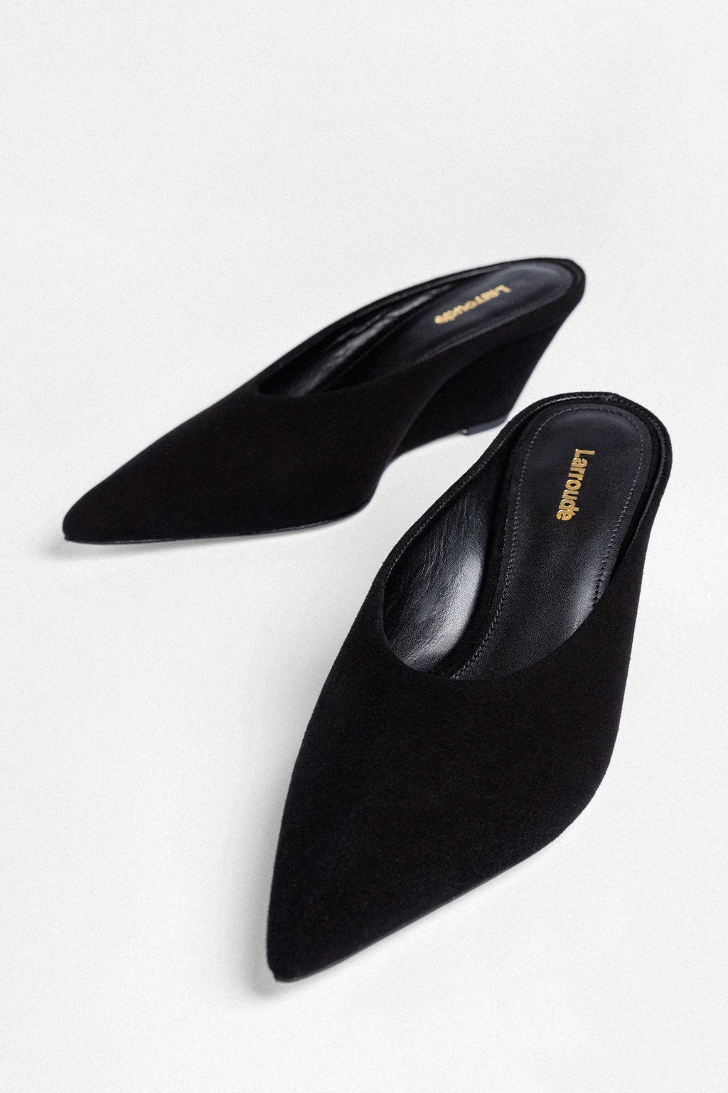 Larroude Loulou Mule Black Suede