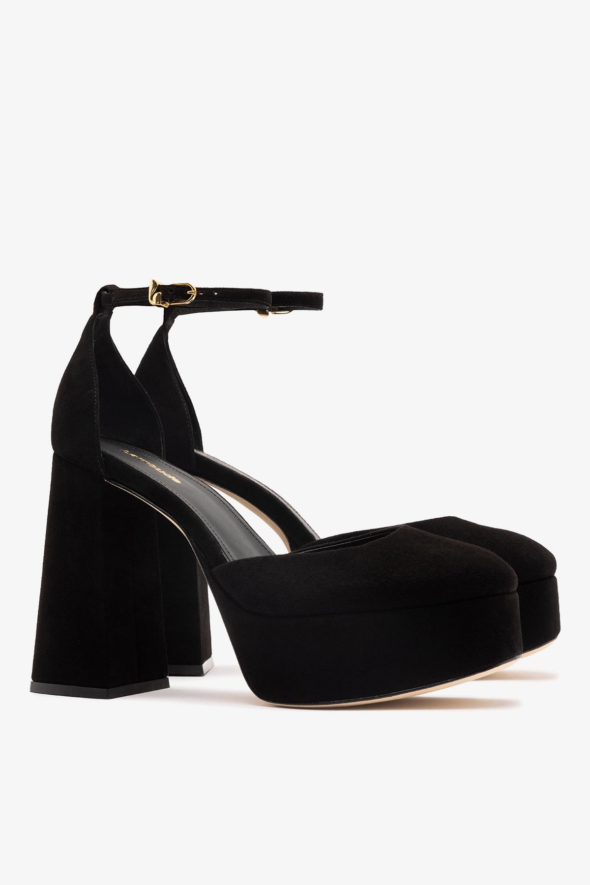 Larroude Ari Pump In Black Suede