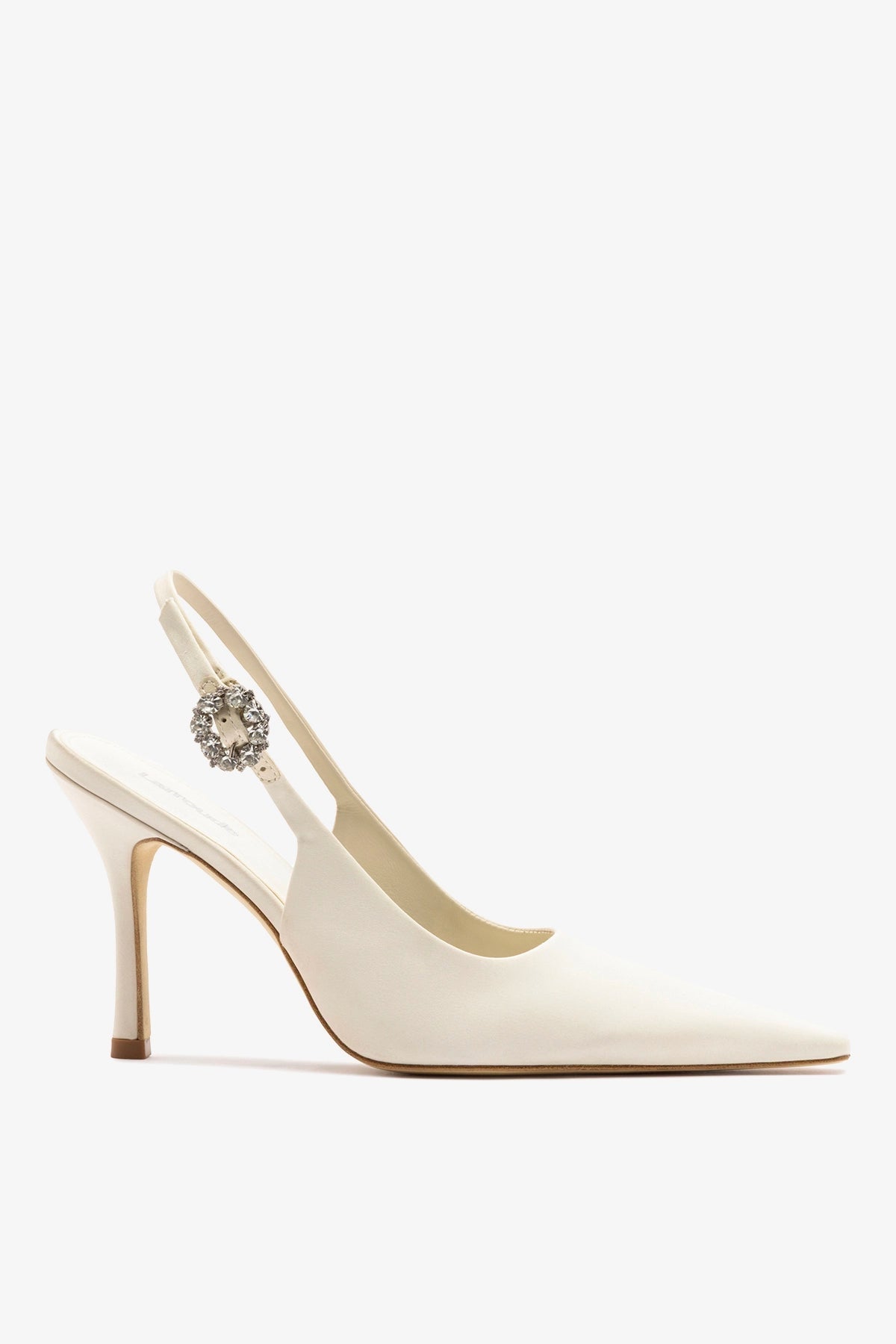 Larroude Carine Pump White Satin