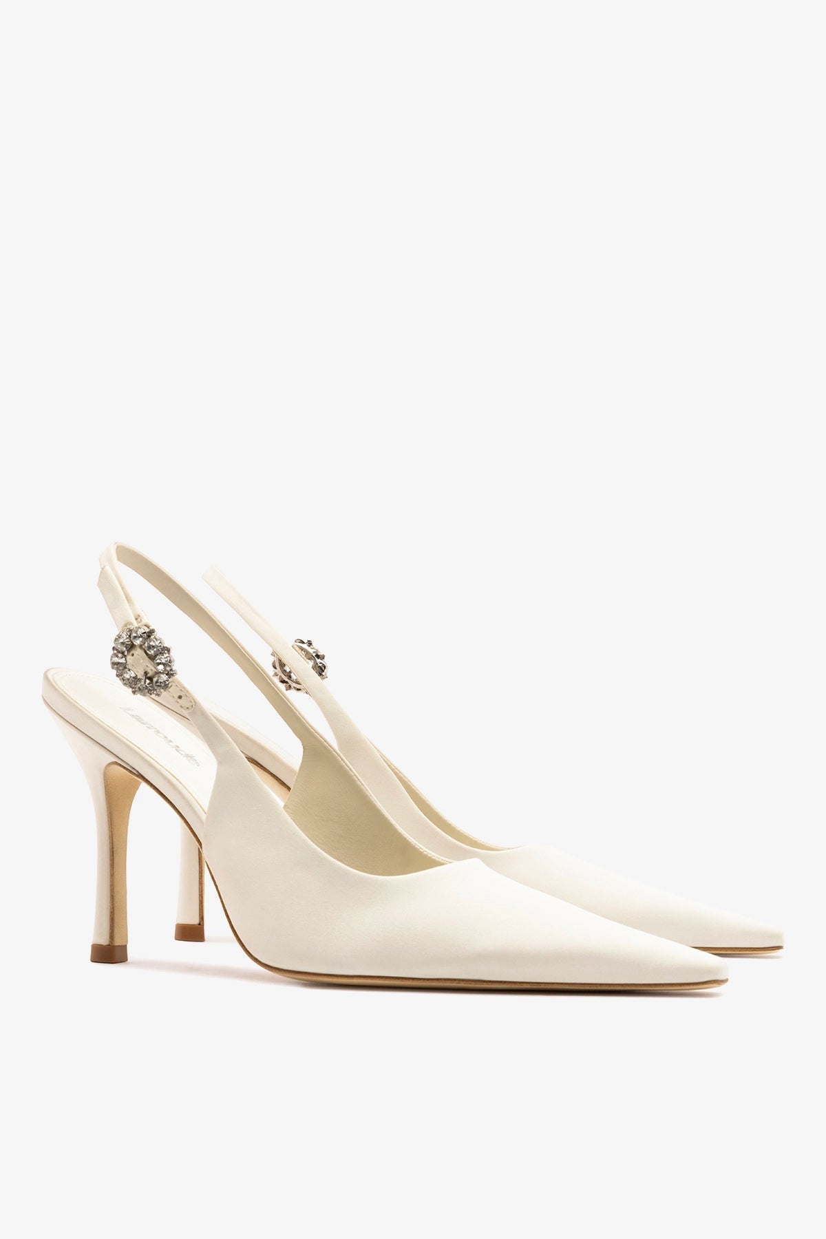Larroude Carine Pump White Satin