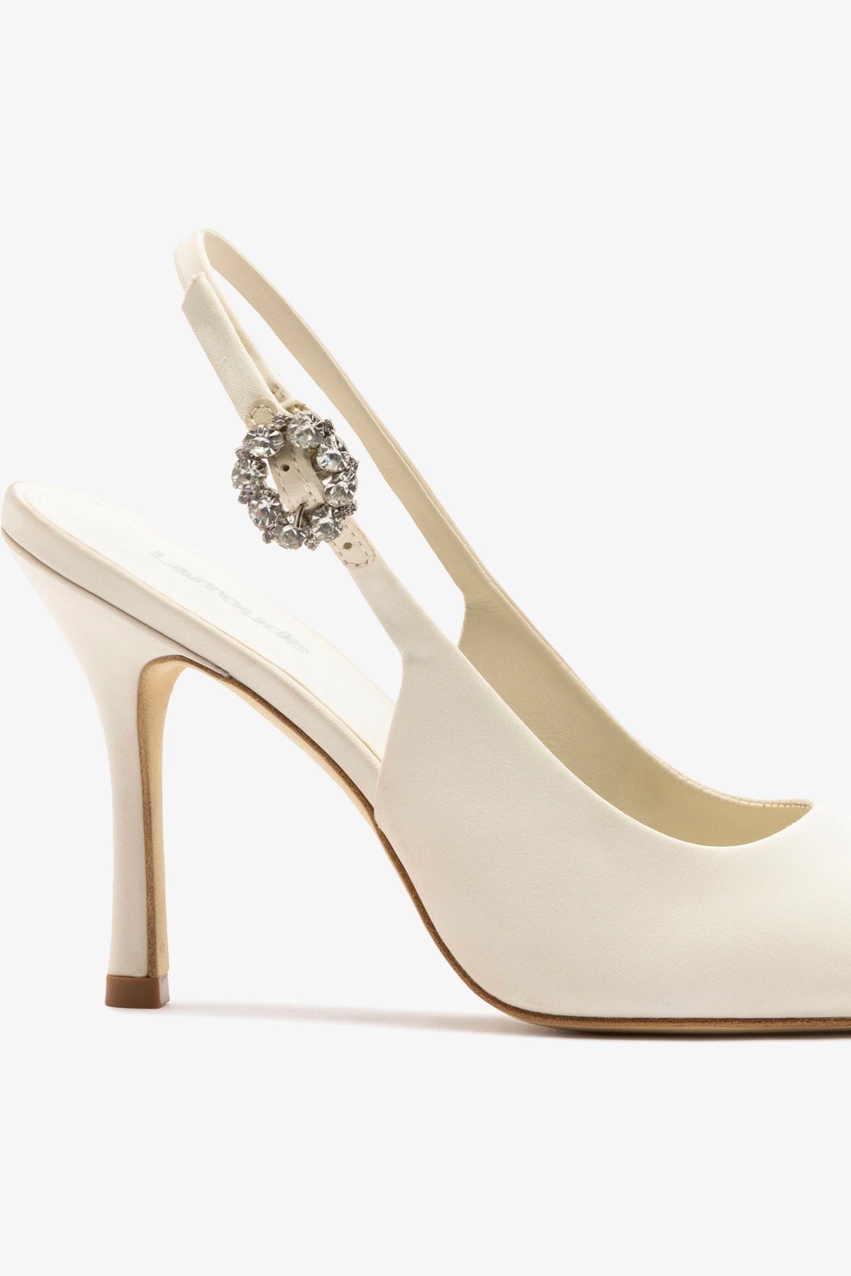 Larroude Carine Pump White Satin