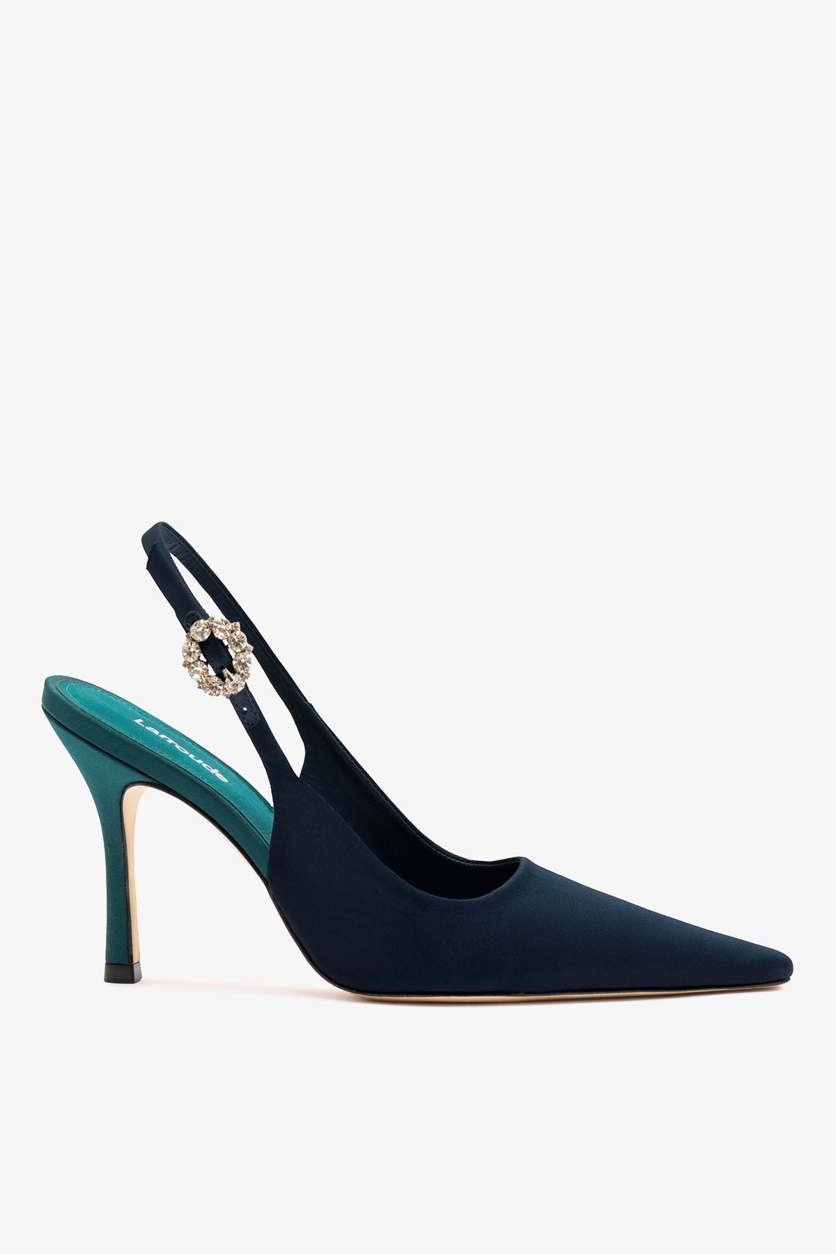 Larroude Carine Pump Ocean Satin