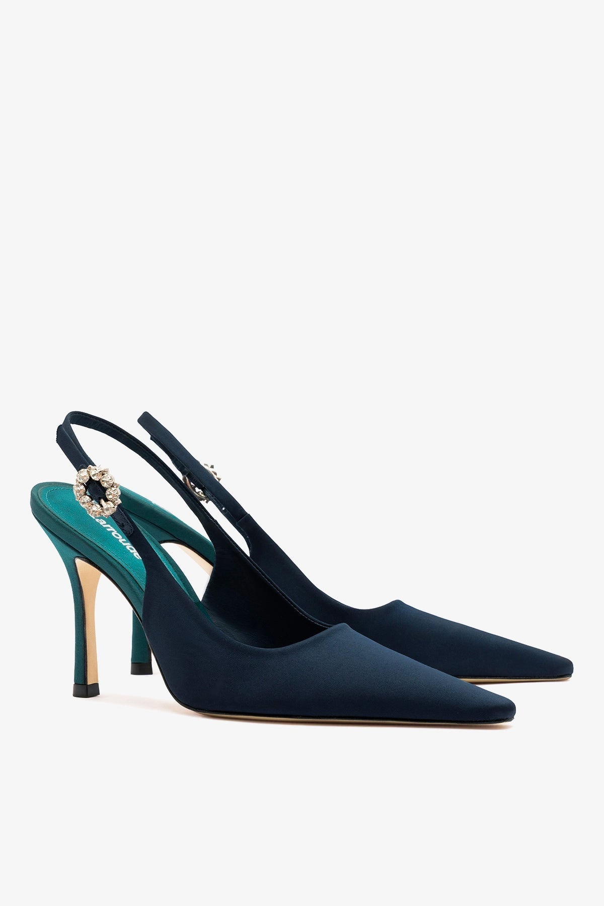 Larroude Carine Pump Ocean Satin