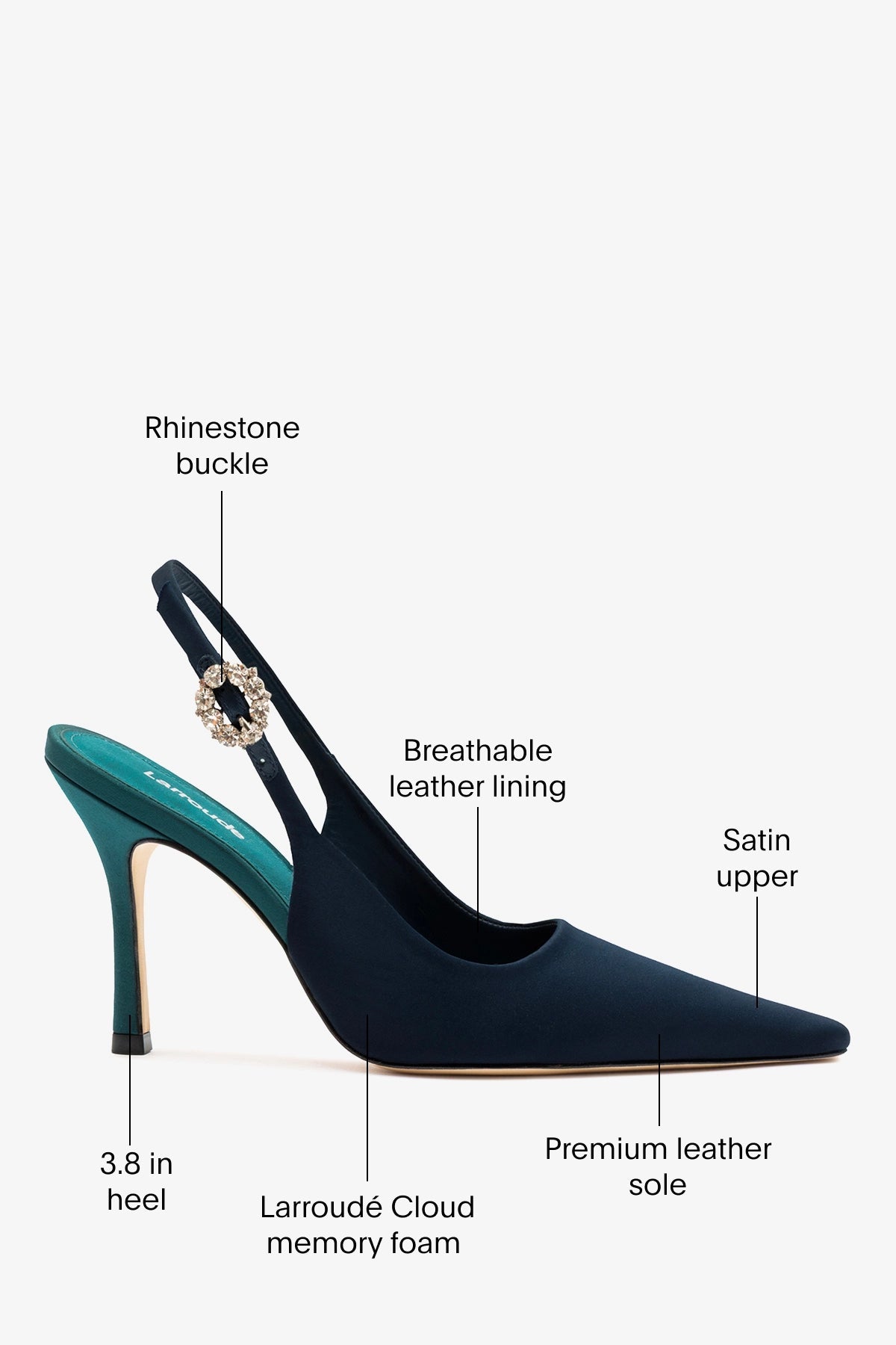 Larroude Carine Pump Ocean Satin