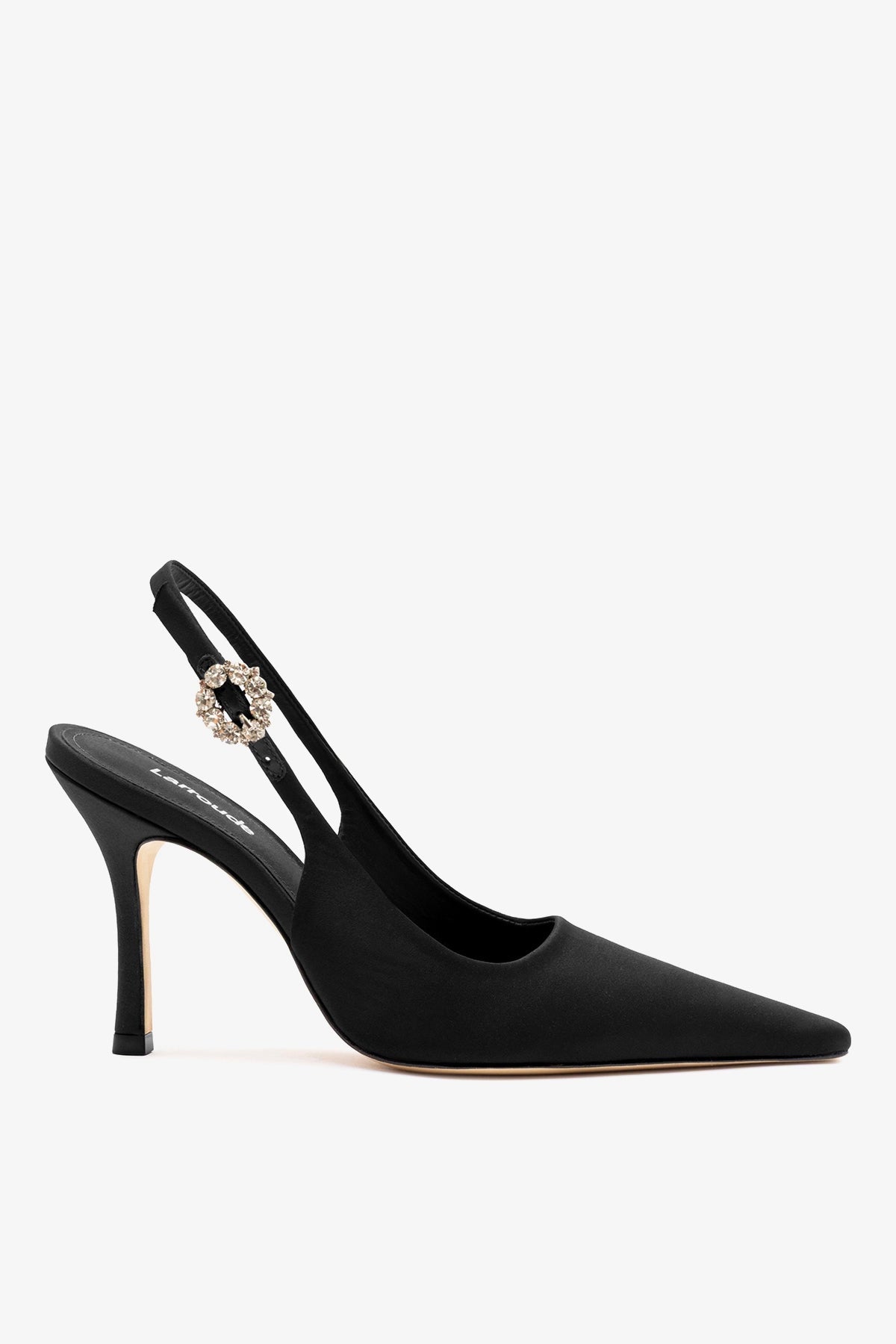 Larroude Carine Pump Black Satin