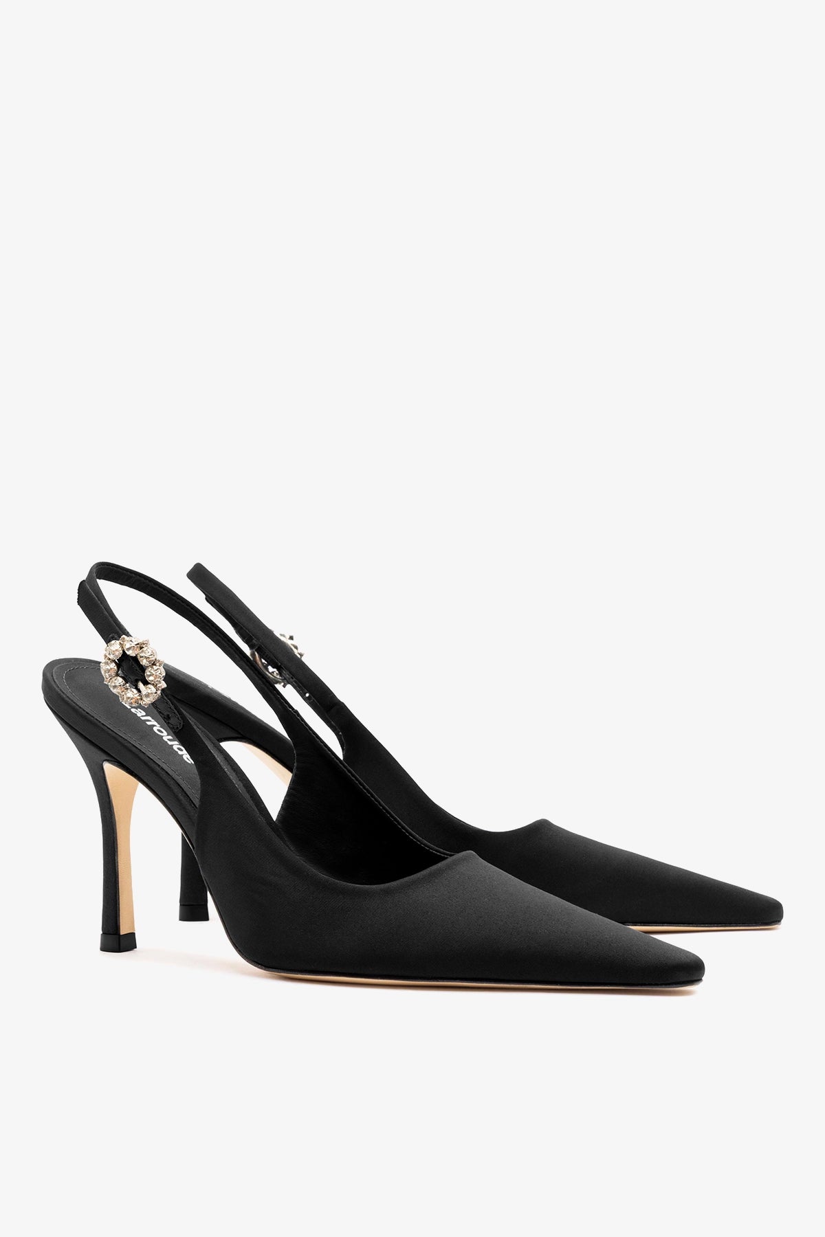 Larroude Carine Pump Black Satin
