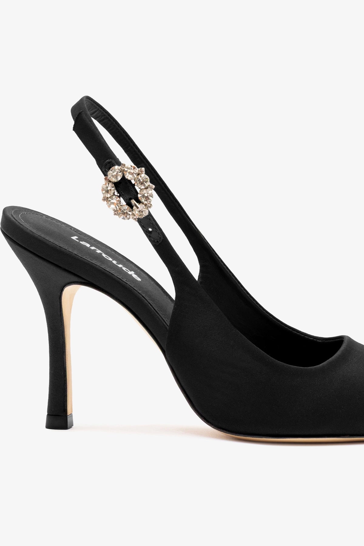 Larroude Carine Pump Black Satin