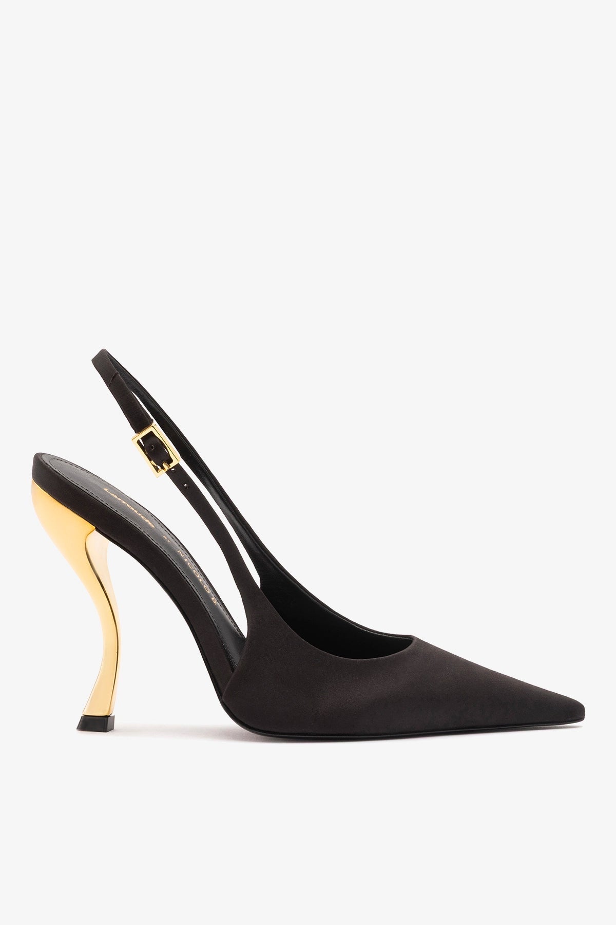 Larroude Larroudé x Nicolò B.: Grace Pump Black Satin