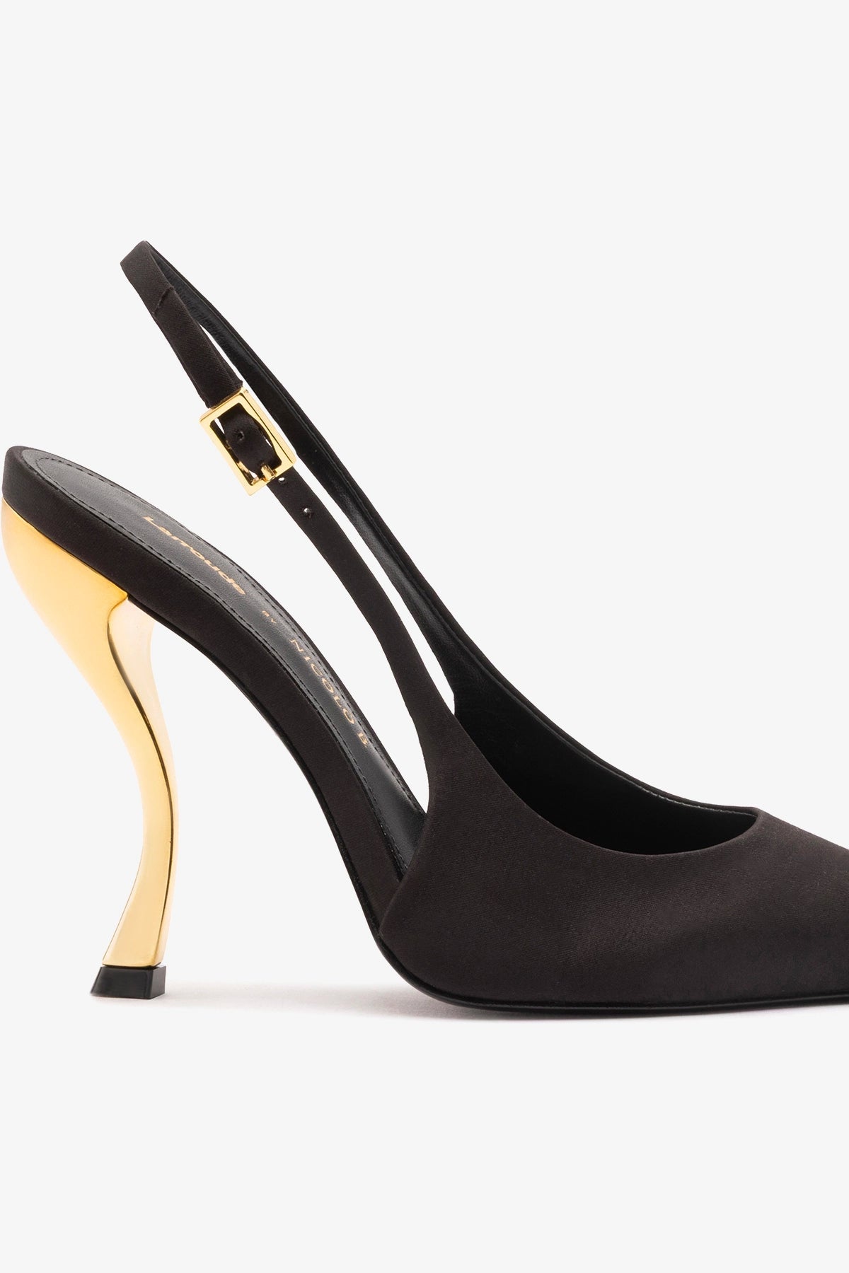 Larroude Larroudé x Nicolò B.: Grace Pump Black Satin