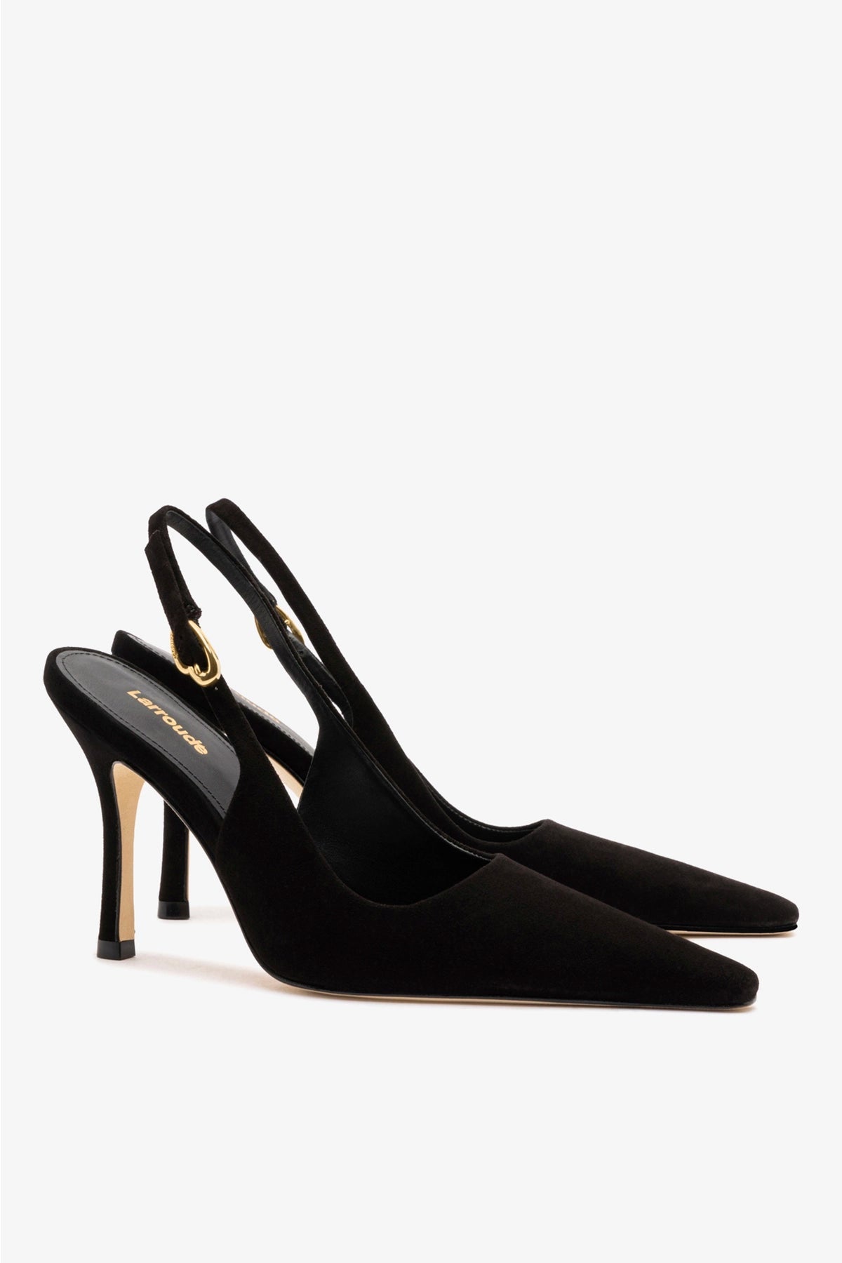 Larroude Carine Pump In Black Leather
