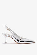 Larroude Ines Pump In Silver Specchio