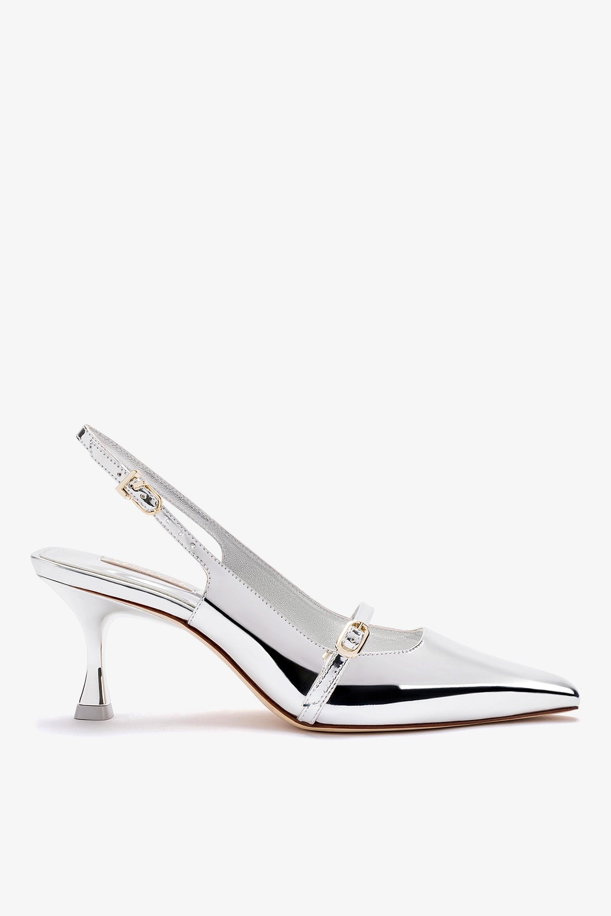 Larroude Ines Pump In Silver Specchio