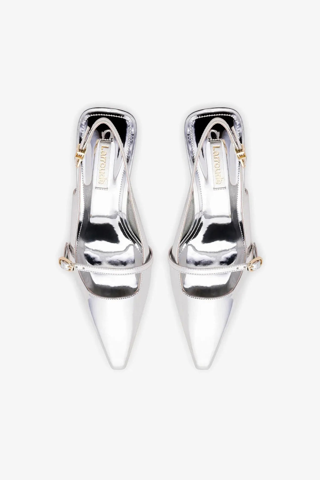 Larroude Ines Pump In Silver Specchio
