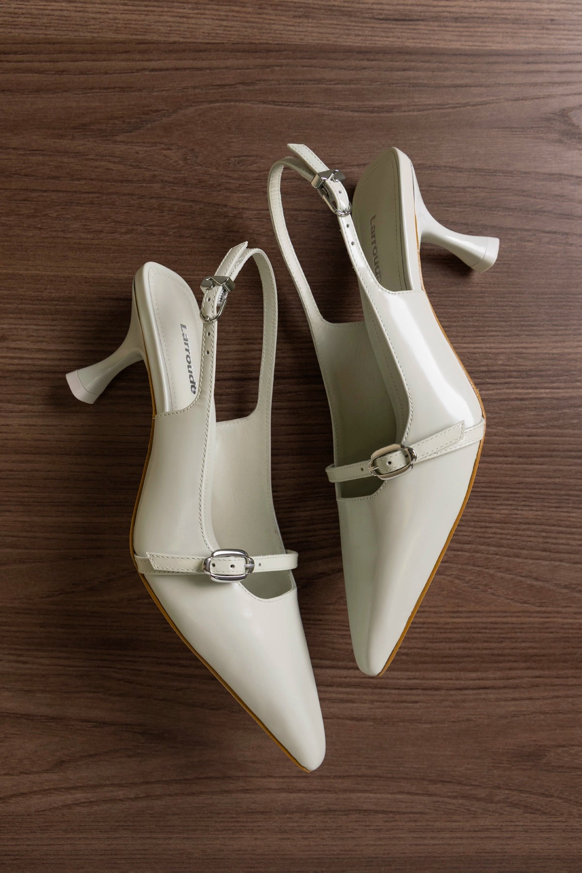 Larroude Ines Pump Gray Leather