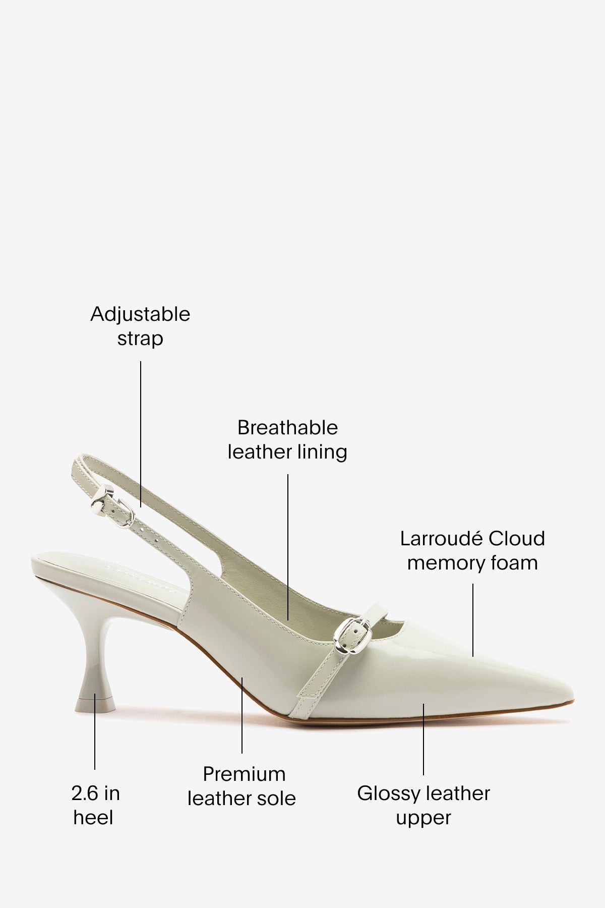 Larroude Ines Pump Gray Leather