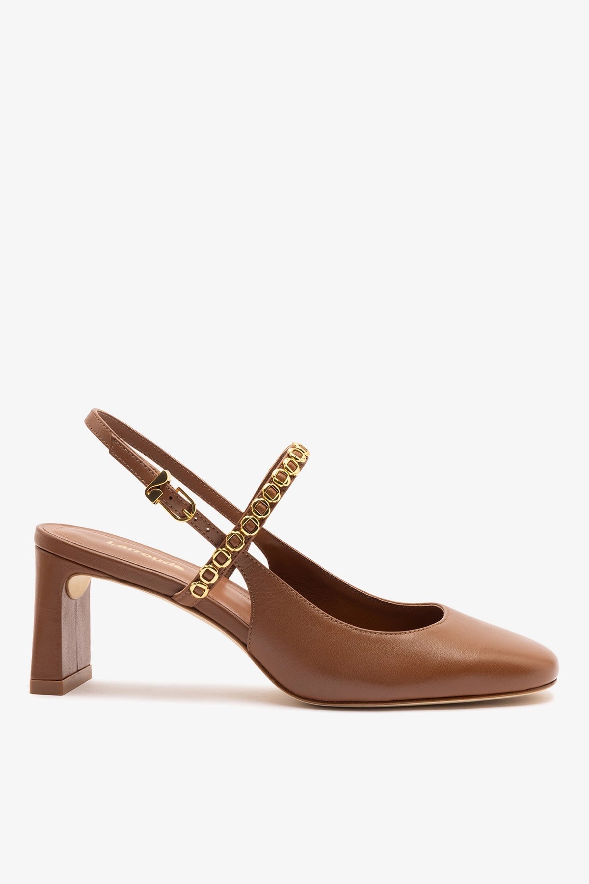 Larroude Georgina Milanina Pump In Caramel Leather
