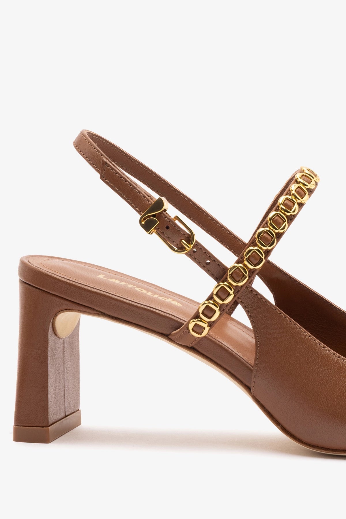 Larroude Georgina Milanina Pump In Caramel Leather