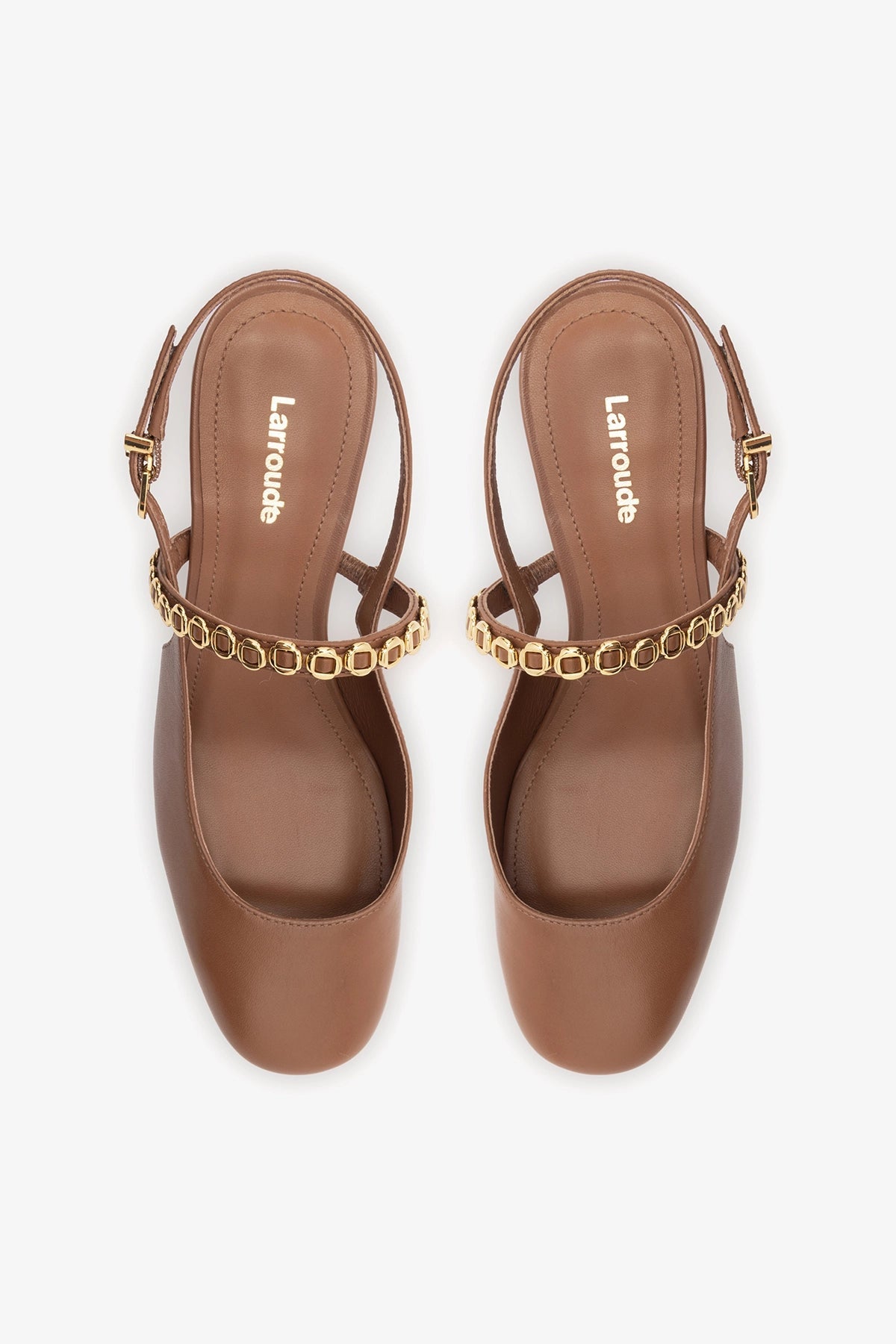 Larroude Georgina Milanina Pump In Caramel Leather