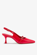 Larroude Ines Pump In Scarlet Leather