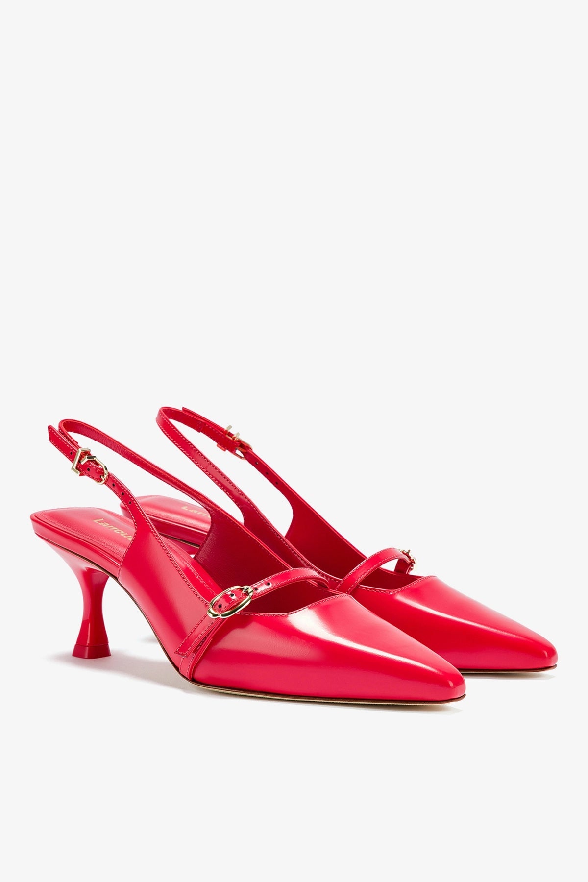 Larroude Ines Pump In Scarlet Leather