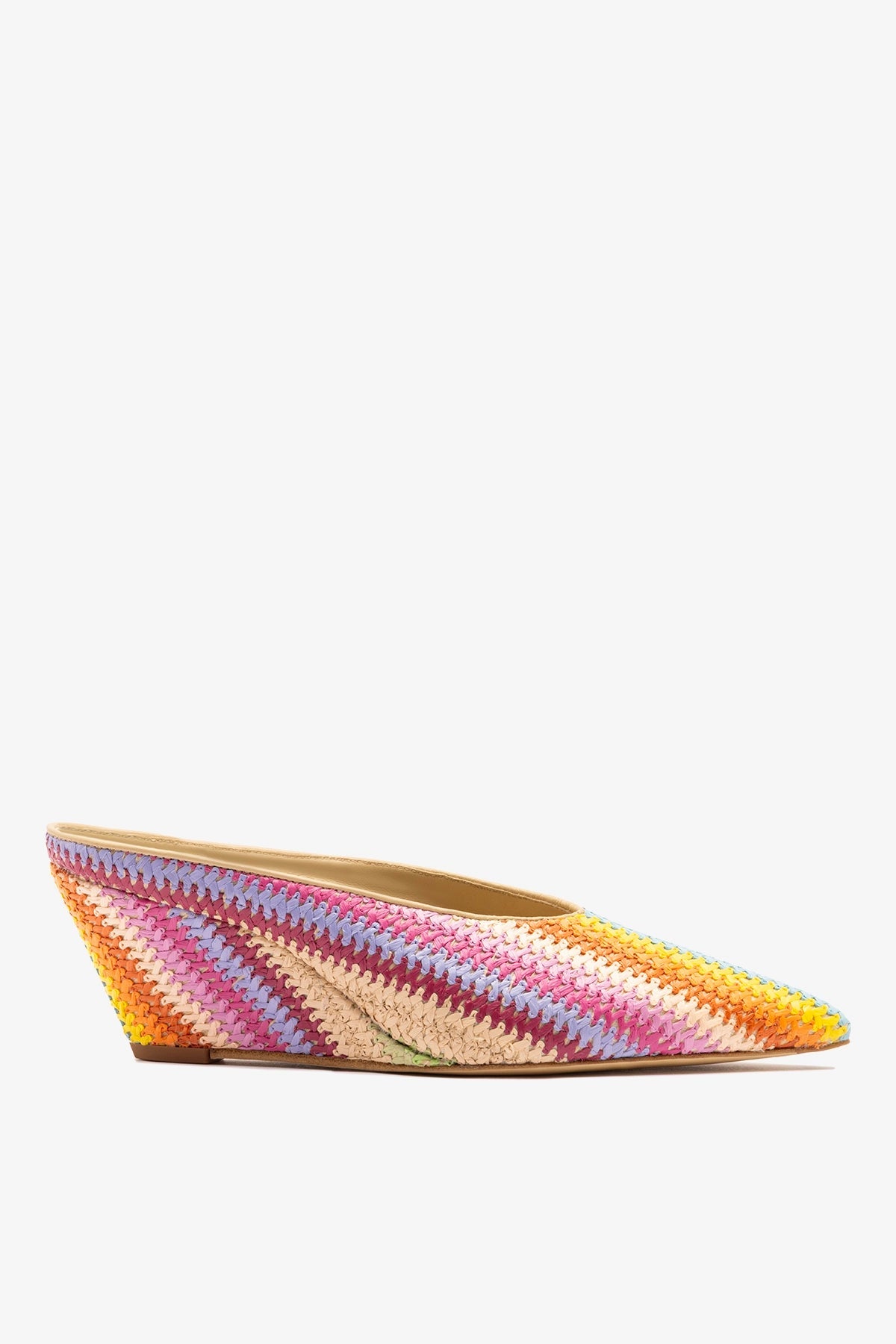 Larroude Loulou Mule Rainbow Raffia