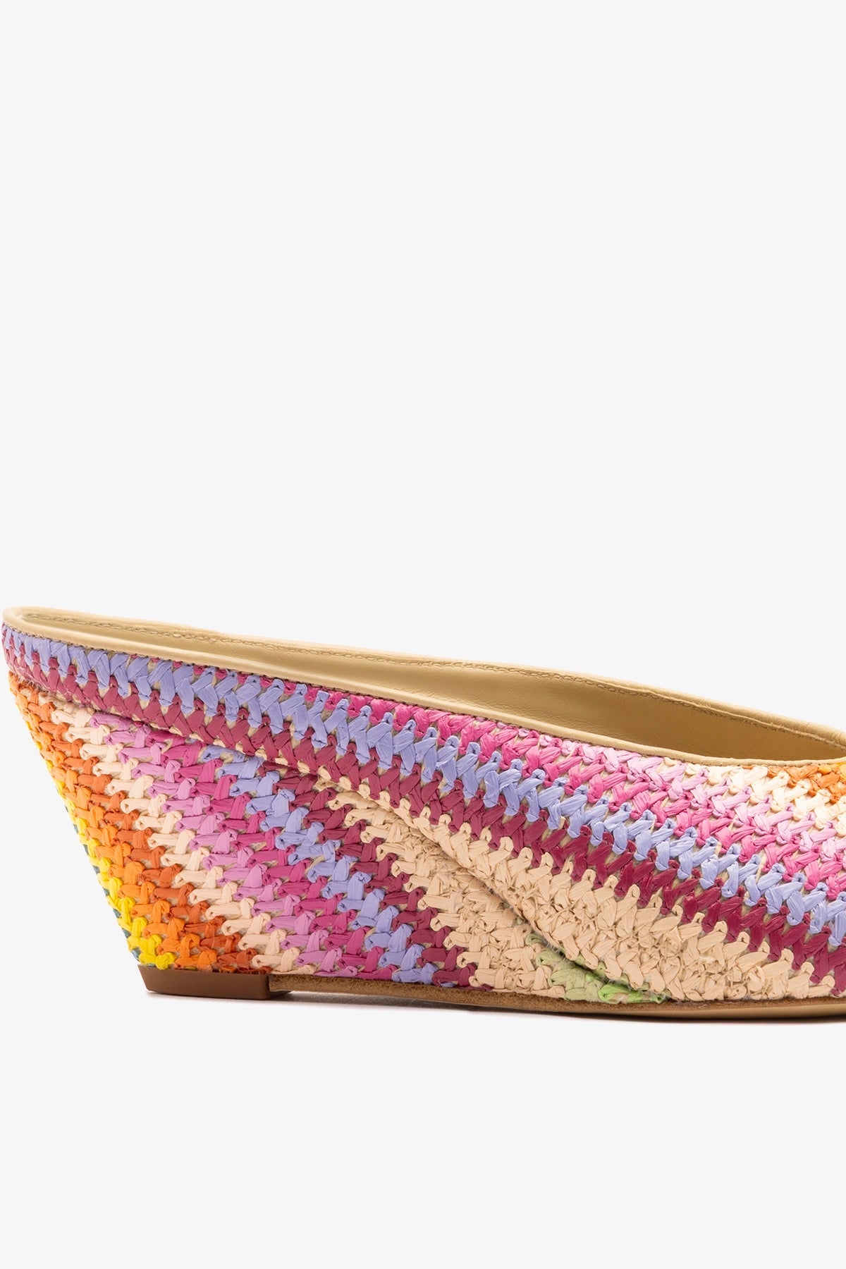 Larroude Loulou Mule Rainbow Raffia
