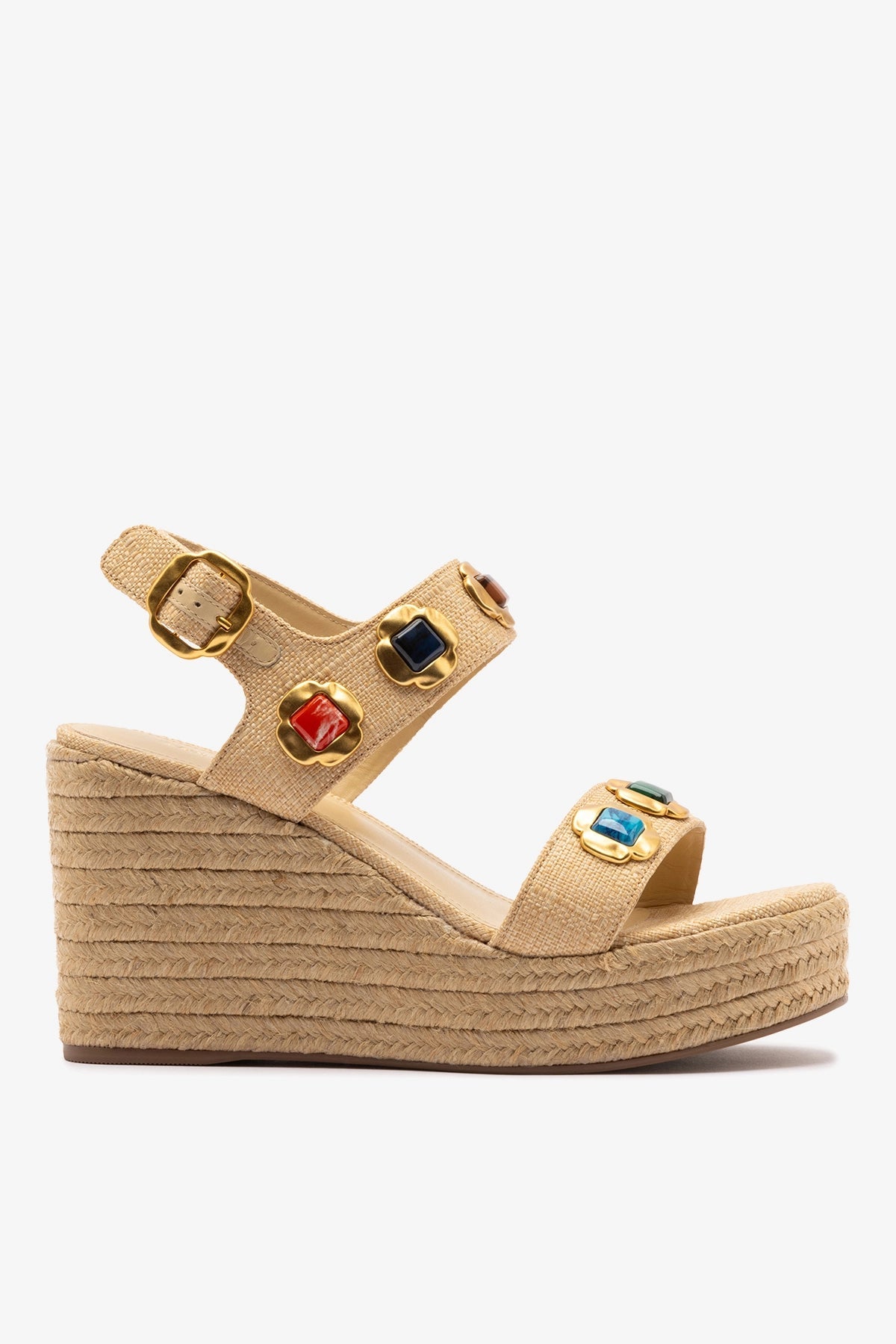 Larroude Milan Gioiello Espadrille In Beige Raffia