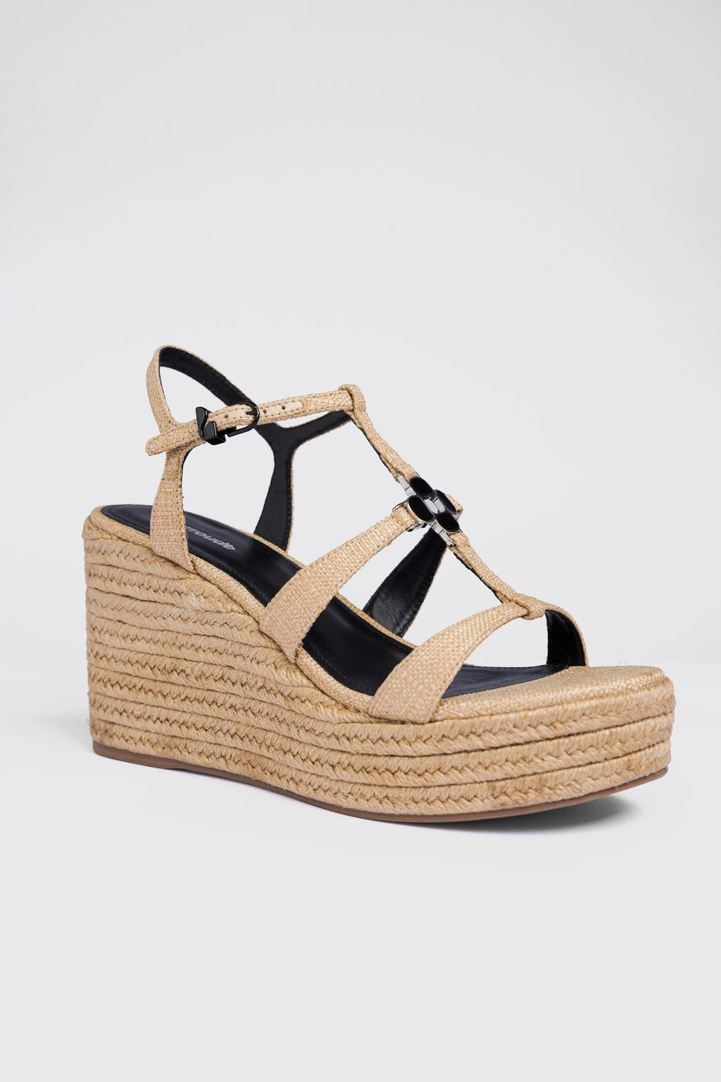 Larroude Hana Espadrille Sandal Beige Raffia