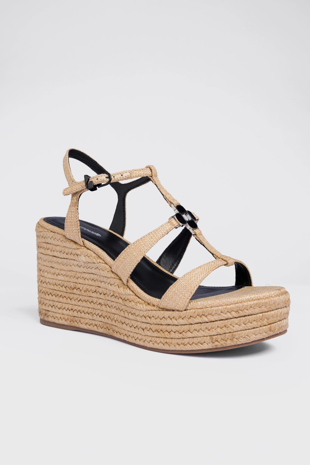 Larroude Hana Espadrille Sandal Beige Raffia