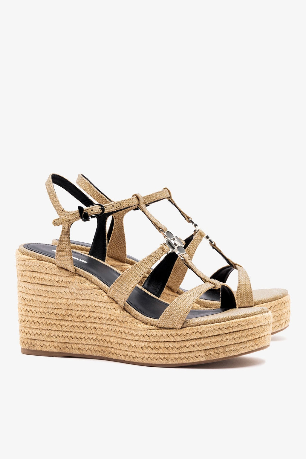 Larroude Hana Espadrille Sandal Beige Raffia