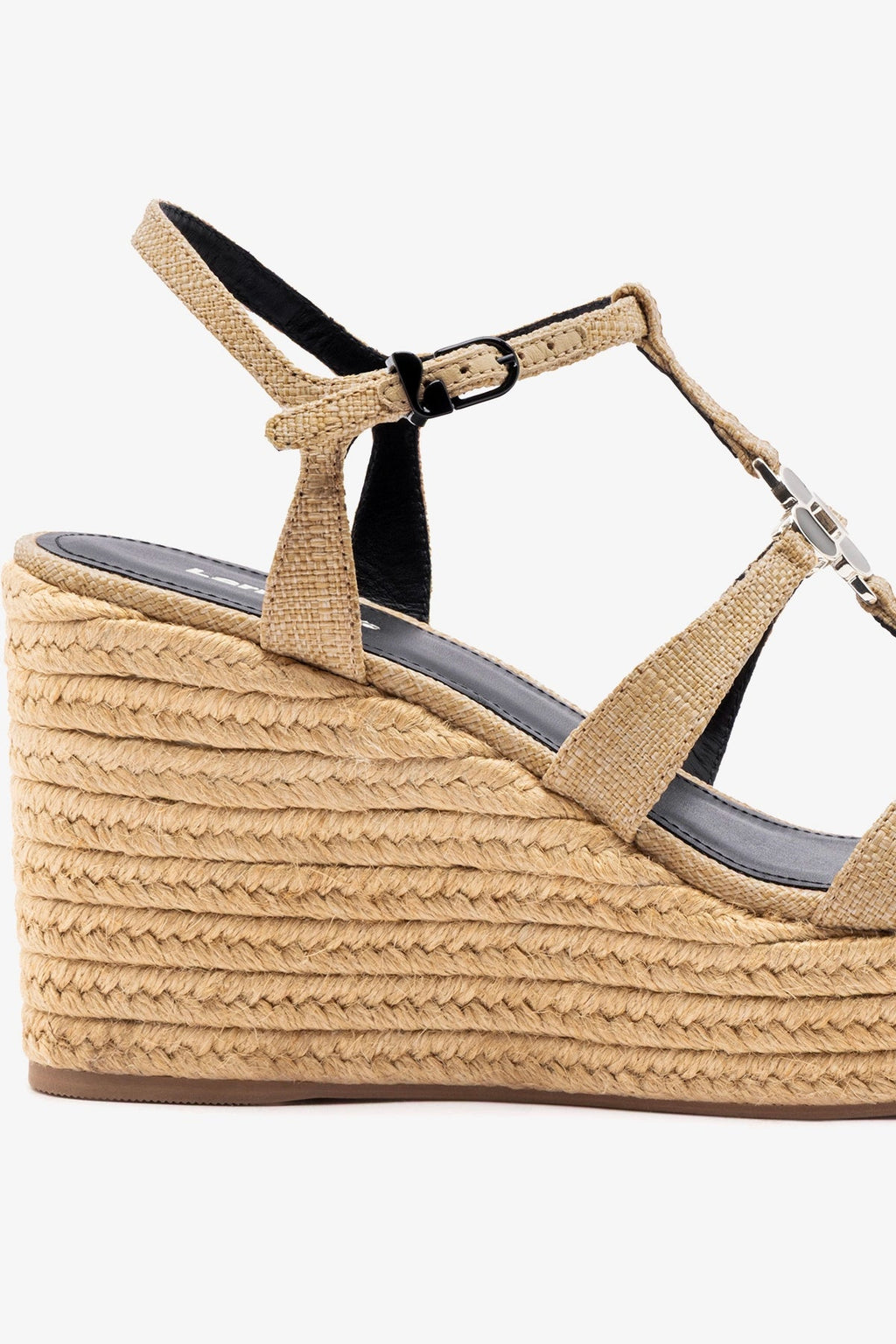 Larroude Hana Espadrille Sandal Beige Raffia