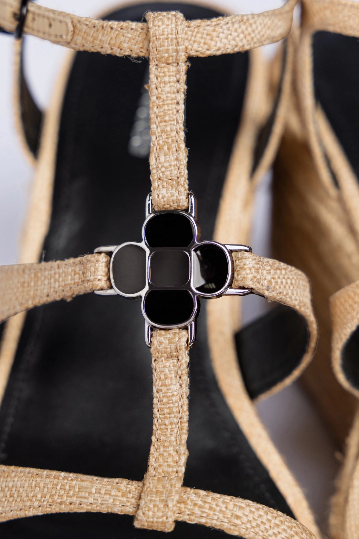 Larroude Hana Espadrille Sandal Beige Raffia